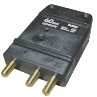 60M Stage 3-Pin Bates 60A 125v Inline Male Black