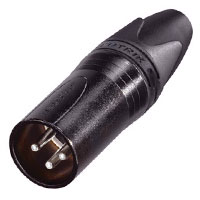 NC3MXX-BAG XLR Cable End XX Series 3 pin Male - black/silver