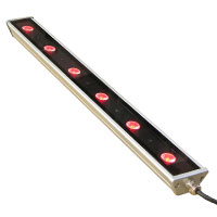 UltraLED Bar 18w TriColor 6 x 3w RGB LEDS - 45 degree beam with black 16' foot cable RJ45 connector, IP65,  silver color