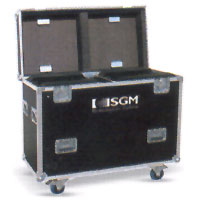 Dual Road Case for Giotto 400, 4 casters, stackable wheel wells & accessory compartment