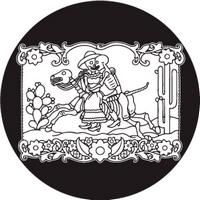 ROSCO:260-82824 -- 82824 Day Of The Dead Horse&Rider Bw Glass Gobo, Size: Specify