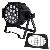 FlexiPar LED TriColor RGB 18 x 3 watt fixture, 25 degrees, DMX - with frame, Black 120/240vAC