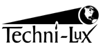 Techni-Lux globe logo, 1 color: black