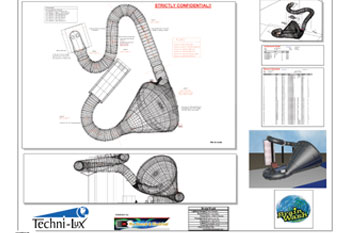 Brainwash Water Slide, Wet 'n Wild, Orlando, Florida - Drawing 1 