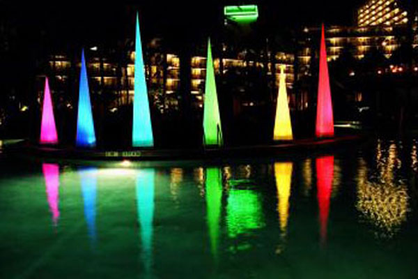 Airstar America LED cones installation at an Orlando, Florida resort