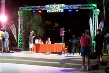 Hot Summer Nights Photo Shoot stage and LED lights with Opti-Lite Truss system, Wet 'n Wild Orlando Water park (Closed December 31, 2016), Orlando, Florida USA