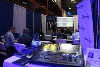 Phil Watson of ChamSys brought in his own consoles for hands-on training for Techni-Lux Technology Day 2018, Orlando, Florida USA