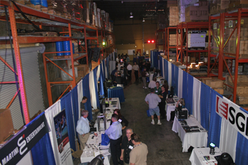 guests visiting participating vendor booths during Techni-Lux 20th Anniversary Open House 2010, Orlando, Florida USA