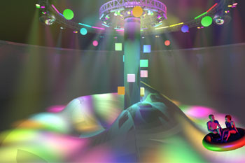 animated simulation of Disco H2O Water Slide, Wet 'n Wild - Orlando, Florida, USA