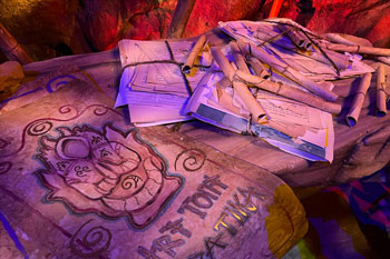  interior scene of Volkanu Quest for the Golden Idol Dark Ride - Lost Island Theme Park, Waterloo, IA, USA