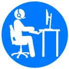 project support icon blue circle