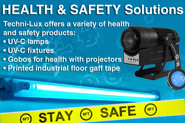 Health & Safety Solutions - UV-C lamps, UV-C fixtures, gobos, printed tape