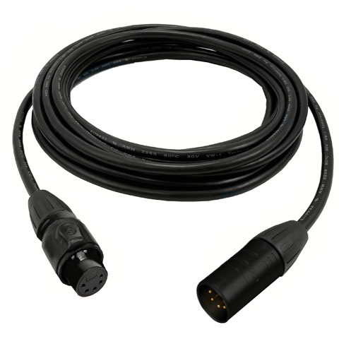 TECHNI-LUX: IP Outdoor DMX Cable XLR 5pin Male to Female 25' UL2969