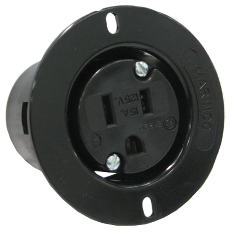 6x US Power Socket Panel Mount – 3-Pin, 15A 125V, Mit 18AWG Anschlusskabel, Für Industrie & Stromverteilung
