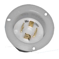 Twistlock 2014FI 2415 20a 125/250v 3pole/4wire Flanged Panel Inlet Male