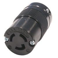 4729BL Twistlock 15a 125v 2Pole, 3 Wire Female Black