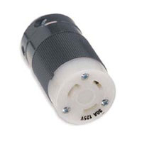 305C Twistlock 2613 30a 125v  2Pole, 3 Wire Female Black/White