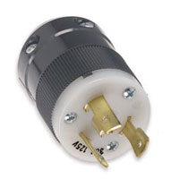 305P Twistlock 2611 30a 125v  2Pole, 3 Wire Male Black/White