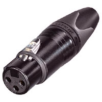 NC3FXX-B XLR Cable End XX Series 3 pin Female - black/gold