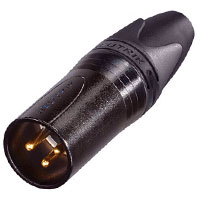 NC3MXX-B XLR Cable End XX Series 3 pin Male - black/gold