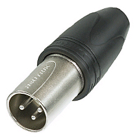 NC3MXX-HD-D XLR Cable End XX-HD Series 3 pin Male - nickel/gold with rubber jacket. IP67 rated; bulk