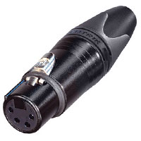 NC4FXX-B XLR Cable End Female 4 pin - black/gold