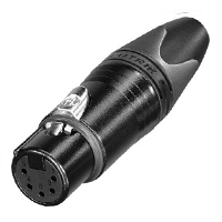 NC5FXX-BAG XLR Cable End Female 5 pin - black/silver