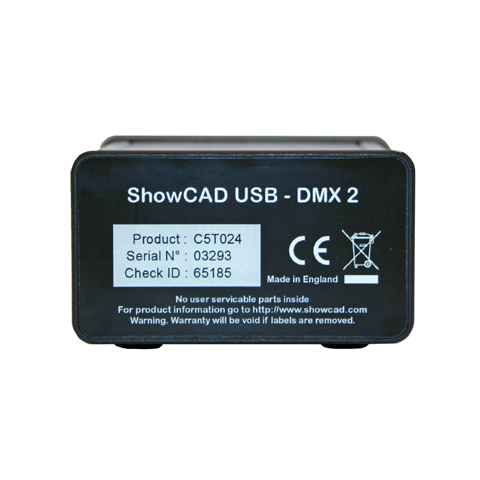 SHOWCAD: ShowCAD Artist DMX512 Output USB 5 pin box with