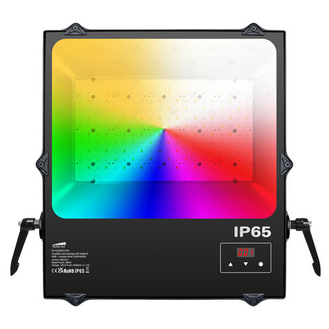 TECHNI-LUX: FlooDMX LED 200w Worklight - RGB+VW 100-277vAC, Black