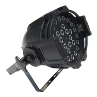 FlexiLED RGBW 30 x 1 watt fixture, 15 degrees, DMX - with frame, Black 120/240vAC