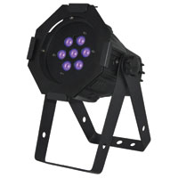 FlexiLED Mini 7 x 1w UV LED, DMX - with frame, Black