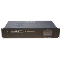 UltraLED Rack Mount Driver PSU with 8 RJ45 current + 4  voltage output ports, 120 / 230vAC, DMX XLR 5&3 pin in/out, Power cord with plug
