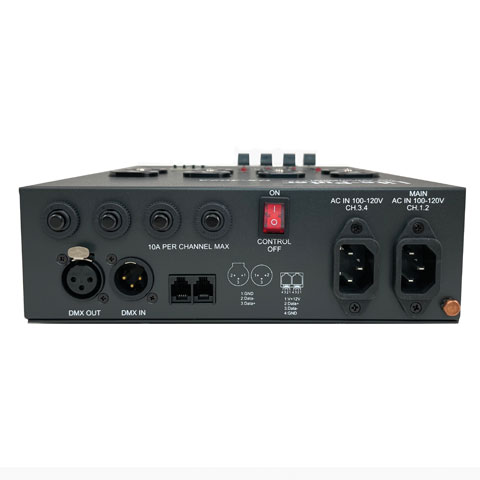 LITEPUTER: Dimmer Pack 4x8A-2 power in DMX+Sliders