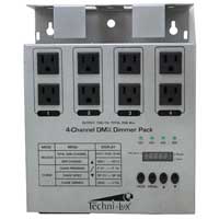 Dimmer Pack 4 Channel - dimmer/chase with DMX - 120vAC/60hz - Silver