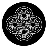 ROSCO:250-74006 -- 74006 Symmetric 6 Steel Metal Gobo, Size: Specify
