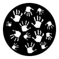 ROSCO:250-76514 -- 76514 Handprints Steel Metal Gobo, Size: Specify