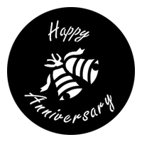 ROSCO:250-76548 -- 76548 Happy Anniversary 2 Steel Metal Gobo, Size: Specify