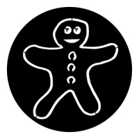 ROSCO:250-76563 -- 76563 Gingerbread Man Steel Metal Gobo, Size: Specify