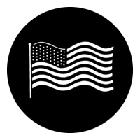ROSCO:250-77122 -- 77122 Waving Us Flag Steel Metal Gobo By Leon Rosenthal, Size: Specify