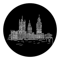 ROSCO:250-77445 -- 77445 Houses Of Parliament Steel Metal Gobo, Size: Specify