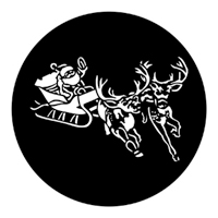 ROSCO:250-77720 -- 77720 Santa And Sleigh Steel Metal Gobo By Stephanie Granot, Size: Specify