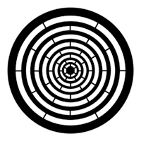 ROSCO:250-77762 -- 77762 Concentric Rings Steel Metal Gobo By Jules Fisher, Size: Specify