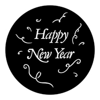 ROSCO:250-77982 -- 77982 Happy New Year Steel Metal Gobo, Size: Specify