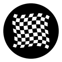 ROSCO:250-78050 -- 78050 Chequered Flag 1 Steel Metal Gobo, Size: Specify