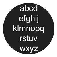 ROSCO:250-78059 -- 78059 Helvetica Letters Steel Metal Gobo, Size: Specify