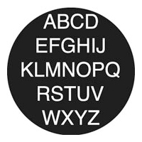 ROSCO:250-78060 -- 78060 Helvetica Capitals Steel Metal Gobo, Size: Specify