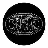 ROSCO:250-78088 -- 78088 World Map Steel Metal Gobo, Size: Specify