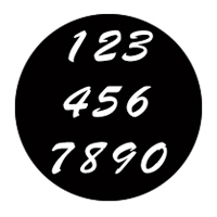 ROSCO:250-78262 -- 78262 Brush Script Numbers Steel Metal Gobo, Size: Specify