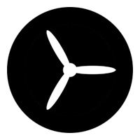 ROSCO:250-78409 -- 78409 Propeller 3 Inverted Steel Metal Gobo By Graham T. Posner, Size: Specify