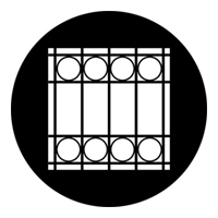 ROSCO:250-78498 -- 78498 Window Grate Steel Metal Gobo, Size: Specify